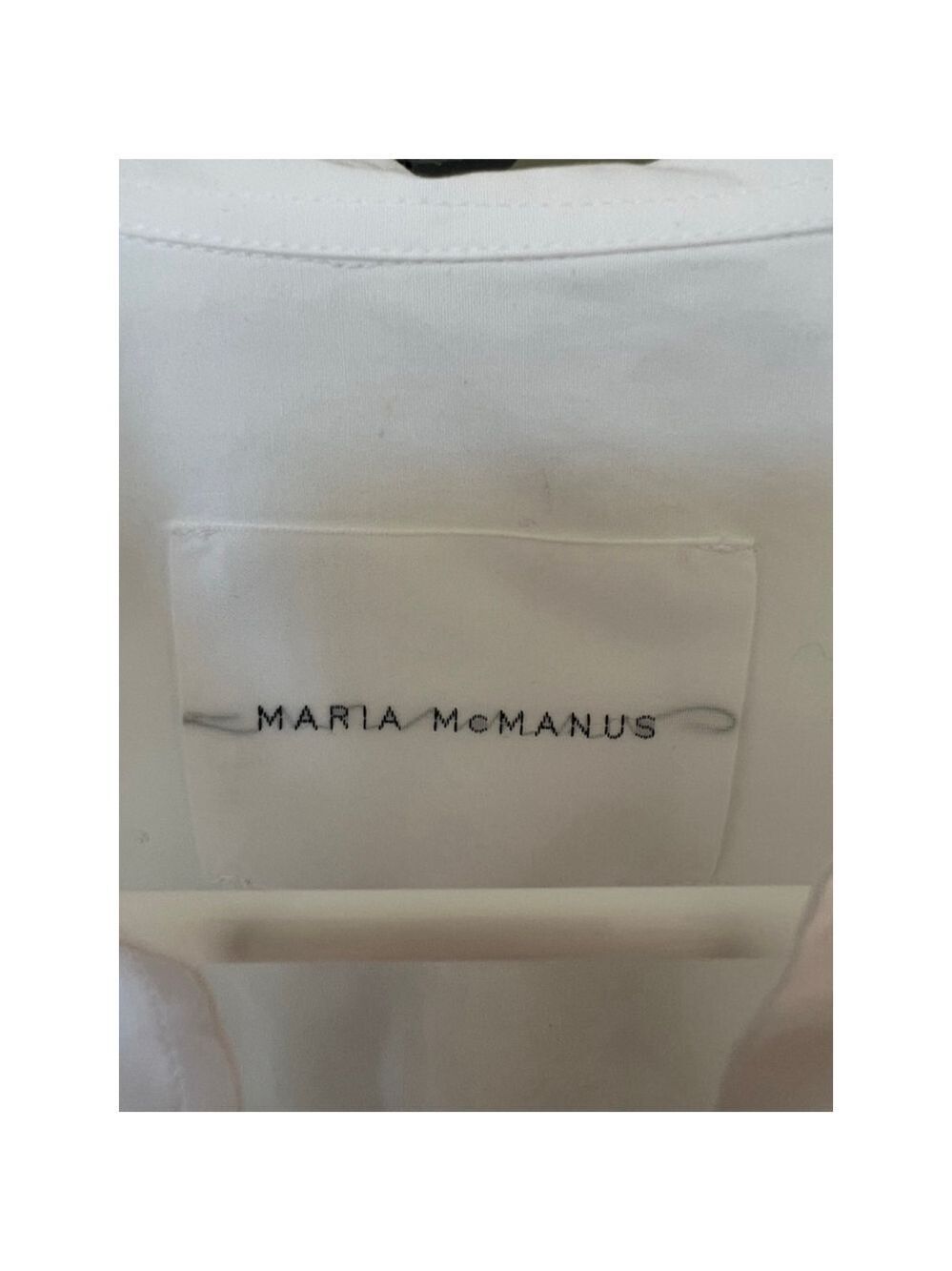 NWOT Maria McManus White Collared Midi Shirtdress M - Picture 2 of 3